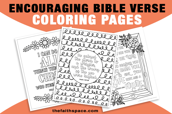 Bible coloring pages with verses for encouragement