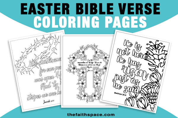 Bible coloring pages with verses for Easter