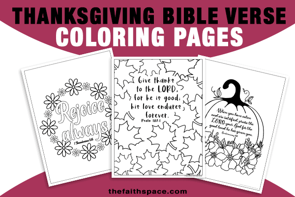 Bible coloring pages with verses for Thanksgiving