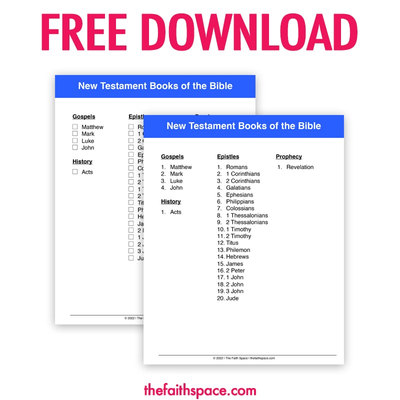 Printable List Of The 66 Books Of The Bible