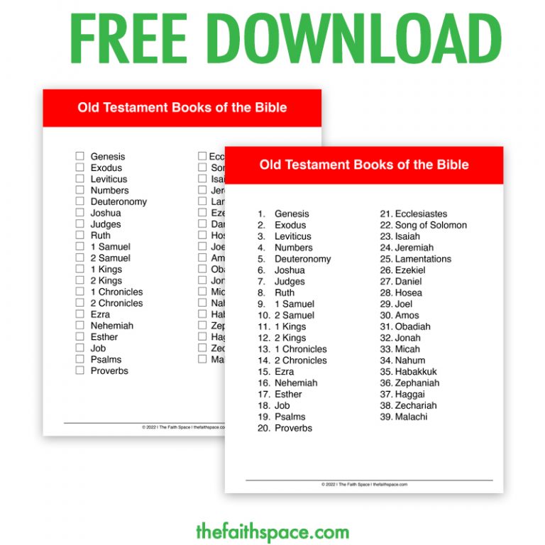 66 books of the Bible list (plus free printables pdf) The Faith Space