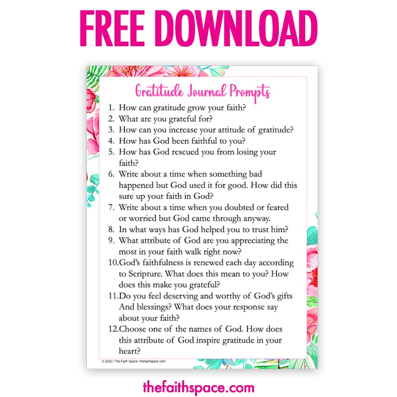 Gratitude Journal with Prompts & Scripture for Adults