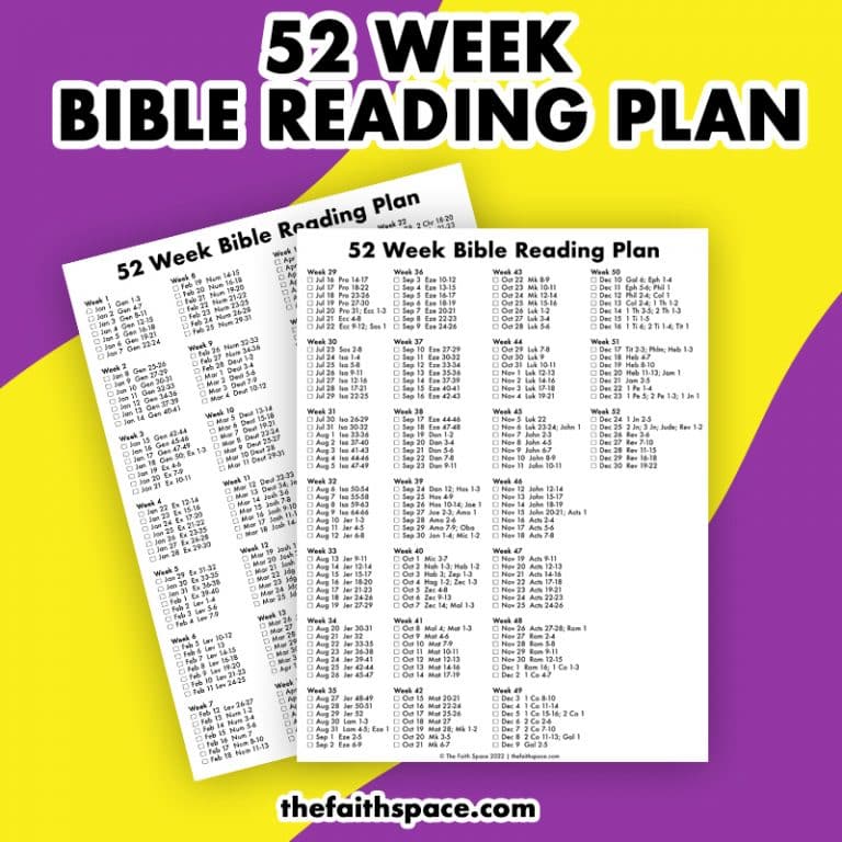52 Week Bible Reading plan to read the Bible in a year The Faith Space