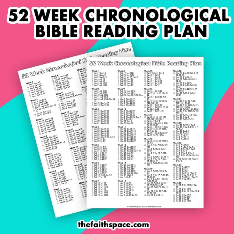 52 Week Bible Reading plan to read the Bible in a year - The Faith Space