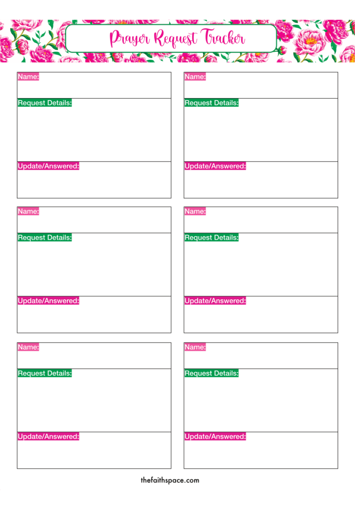 Prayer Request Form Pdf