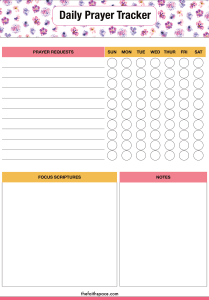 Prayer tracker printables (pdf downloads for free) - The Faith Space