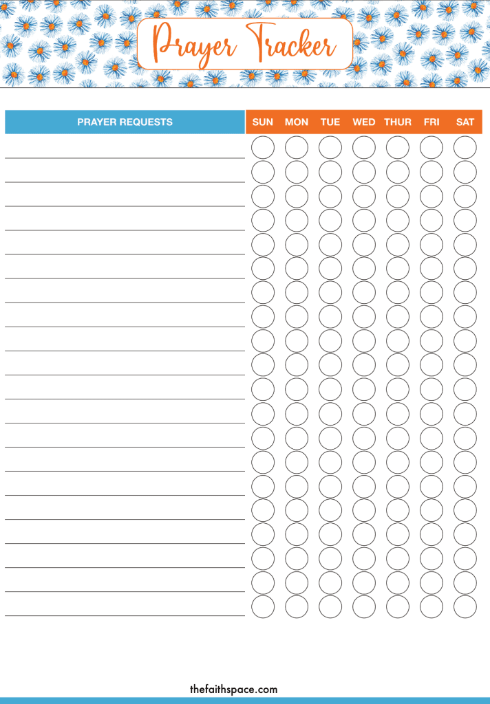 Prayer Tracker Printables pdf Downloads For Free The Faith Space