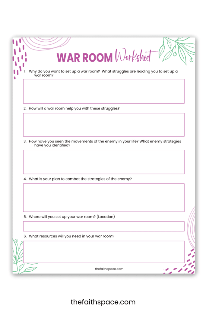 War Room Prayer Journal Template Printable Word Searches