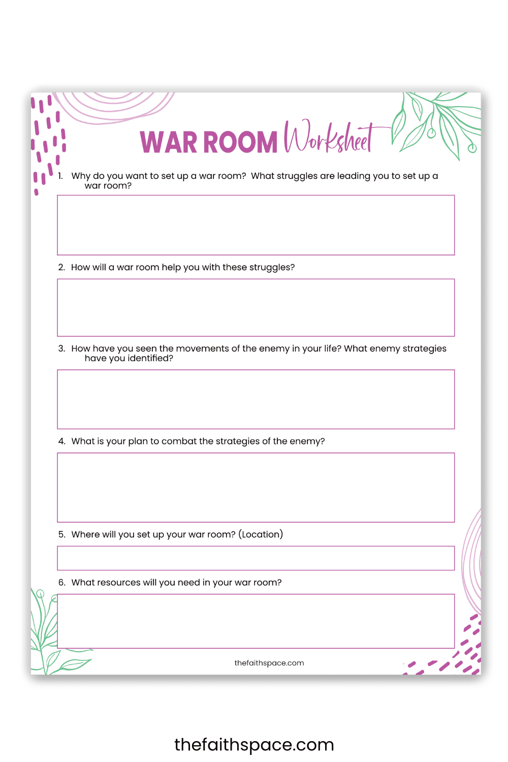 War room prayer journal templates (free printable downloads) - The Faith Space